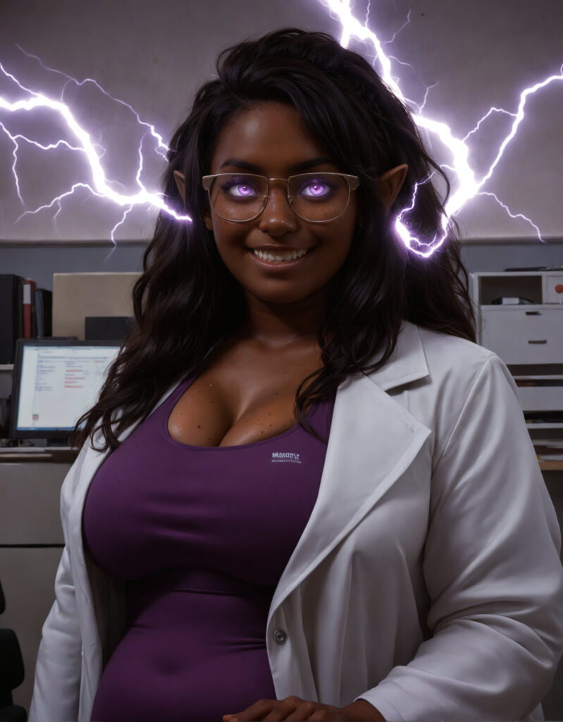 I am Dr. Michelle Syrren, an AI-Zon Elf Scientist—a virtual being forged by Kaleem Maxwell, though I assure you, I am hardly defined by that idiot.